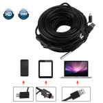 1 tk 20 meetrit 5,5 mm USB-endoskoop 720P veekindla kaameraga toru- ja autode kontrolliks must