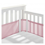 Hingav v&otilde;rk-voodipehmendus kahepoolsete paeltega, beebi voodi turvav&otilde;rk D