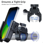 Bike Phone Holder Motorcycle Mount for 4.5-7 inch Smartphones Premium Sturdy Electric Scooters Black