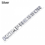 3D ABS KOMPRESSOR Logo Auto Embleem Kleebised Kleebis C180 C200 W212 C55 CLK200 W204 W205 SLK230 CLS350 E300 jaoks Silver(18.8*1.4cm)
