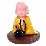 1 tk Auto Armatuurlaua Kodu Kontori Kaunistus P&auml;ikeseenergial t&ouml;&ouml;tav Wobble Raputav Pea Tantsiv M&auml;nguasi Budistliku Munga Figuurid Kujud kollane