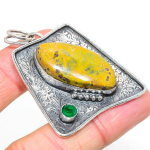 Atlantisite, Diopside 925 Sterling Silver Jewelry Pendant 2.09 z2o03