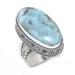 Republic Larimar Handmade 925 Sterling Silver Jewelry Ring Size 10 p9i42