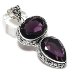 Natural Amethyst Gemstone 925 Sterling Silver Jewelry Pendant 2.56 b5p60