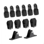 Boat Bimini Top Fittings Hardware 4 Jaw Slide 12 Pieces Black Accessories 1 inch, 7/8 inch 2 Style A