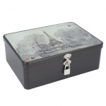 Lukuga hoiukast Vanaaegne rauast hoiukast Ruumis&auml;&auml;stlik metallist m&auml;lestusesemete karp Dekoratiivne hoiukarp