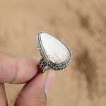 Looduslik Skolesiit V&auml;&auml;riskivi Mitme Kiviga Vintage S&otilde;rmus Suurus 8.5 925 Sterling H&otilde;be No