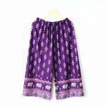 Pikad laia s&auml;&auml;rega elevandip&uuml;ksid, reguleeritav elastne v&ouml;&ouml;koht rihmaga, naiste meeste unisex tr&uuml;kiga, Tai, vabaaja t&auml;navar&otilde;ivad, rand, suvi, boheemlaslik, retro, vintage One size