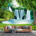 Kose 3D tapeet Rohelise rohu maastik Seinakleebis Elutoa Magamistoa taust Kose tapeet 200 cm(W) x 140 cm(H) blue