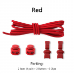 1 paar elastseid paelu tossudele, kingapaelad ilma sidumiseta, unisex, kiirkinnitusega, &uuml;mmargused kummipaelad, laisad paelad, spordikingapaelad punane