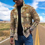 Meeste moetrend igap&auml;evane vabaaja tr&uuml;kitud pikkade varrukatega n&ouml;&ouml;biga sulejope L