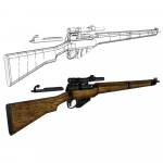 Lee-enfield Paberist Mudel Relvad ja Tulirelvad 3D K&auml;sitsi valmistatud Joonised S&otilde;jaline Pusle