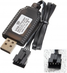 Universaalne USB-laadija 7,4 V 2S LiPo akudele &ndash; SM-4P pistik &ndash; RC-auto/drooni/paadi jaoks &ndash; &Uuml;lelaadimiskaitse ja laadimise indikaator must
