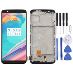 OnePlus 5T A5010 TFT materjalist LCD-ekraani ja digiteerija jaoks, t&auml;ielik koost koos raamiga (Must) must