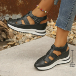 Mood Baotou Hollow Wedge Platform Naiste kingad Suvised vabaaja k&otilde;rgust suurendavad sandaalid Rooma kingad Sandalias De Mujer 36