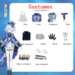 Genshin Impact Cos Suit Water God Fucaros Fengdan Cosplay Full C-suit &uuml;likond XS