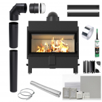 KRATKI LUCY 16kW &Oslash;200 Fireplace Insert with Built in Set and Recuperation
