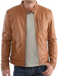 Meeste Nahkjakk Uus 100% Ehtne Pehme Lambanahast Kitsas Biker Bomber Jakk Pruun 3XL pruun