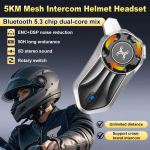 1 tk Mootorratta Kiiver Juhtmevaba Bluetooth 5.3 Peakomplekt Mitme S&otilde;itja V&otilde;rk 3.0 Intercom 5D Stereo ENC M&uuml;rasummutus P&ouml;&ouml;rdl&uuml;liti Universaalne Kaubam&auml;rkidevaheline