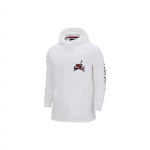Jordan Logo Tr&uuml;kiga T&otilde;mblukuga Kapuutsiga Jakk Meeste &Uuml;ler&otilde;ivad Valge DH9507-100 XS