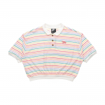 Nike Sportswear V&auml;rviliste Triipudega Vabaaja L&uuml;hikeste Varrukatega Polo S&auml;rk Naiste Topid Mitmev&auml;rviline CJ2516-100 XS