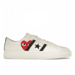 Comme des Gar&ccedil;ons PLAY x Converse One Star Academy Pro Piimvalge Must Unisex Tossud Kreemjas Punane A09878C 40
