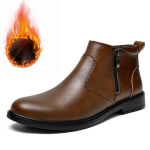 Moodsad Moodsad Brogue Chelsea Meeste Saapad Klassikaline Stiil Nahast Pahkluusaapad Ehtne Nahk Meeste Talvised Plush Lumesaapad Jalatsid 47 black