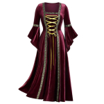 Keskaegsed kleidid Gootiline &otilde;ukonnakleit Kuninglik daam Ball Lolita kleit Ruudukujuline kaelus Kitsas v&ouml;&ouml;koht Kaeluslill Naiste kleit Vestido Ropa XL