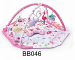 Kuusnurkne beebiaedik koos ookeanipallikasti ja roomamismatiga vanusele 0-36 kuud roosa