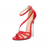 naiste kingad 16cm &otilde;hukese kontsaga kingad naine Terava ninaga Naiste peosandaalid Pandlaga Cosplay Punk pumbad sandalia feminina 46 punane