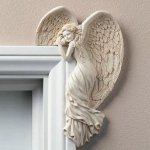 Angel Wings Resin K&auml;sit&ouml;&ouml; ukseraam Ornament Ingli tiibadega jumalanna ripats sise-/v&auml;lisaiaukse kaunistus Kodu kingitused Vasak parem tiib Right-(16x11x4.5cm)