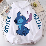 Disney Huppar Mood Stitch Ingel Koletis T&auml;ht Multikas Dressipluus Pullover Armas Harajuku Unisex Naiste Taskuga Topp S