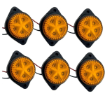 6 tk LED-haagise gabariidituled 24V Veekindlad Kollased Kanatuled Universaalsed K&uuml;lgm&auml;rgutuled Poolhaagisele veoautole Freightlinerile Kaubale merevaigukollane