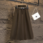 Suur Suurus Naiste Talvine Uuendatud Paksudele MM-idele K&otilde;rge V&ouml;&ouml;koht Vanust V&auml;hendav Salendav ja Paks Villane Seelik Keskmise Pikkusega A-l&otilde;ikeline Seelik 4XL