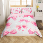 Unistav roosa lipsuga tekikott, kuninganna/kuninga suurus, printsessistiil, armas lipsutr&uuml;kk, sobib lastele, t&uuml;drukutele, teismelistele magamistoa kaunistuseks, 3 tk 150*200cm 3pcs pink