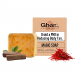 Ghar Soaps Sandlipuu ja Safrani Vanniseep | K&auml;sit&ouml;&ouml;seebid S&auml;ra Eest | Naha Helendav Seep Meestele ja Naistele (100g) 100g