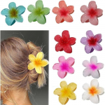 Juukseklamber - Hawaii lill - 10 t&uuml;kki - Erksad v&auml;rvid - Elegantne disain