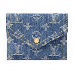 Louis Vuitton Victorine tepitud kl&otilde;pskinnitusega orgaanilisest puuvillast rahakott Naiste rahakotid Denim-sinine M13212 Gift Set(Basic Set+Box+Shopping Bag)