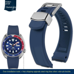 Kaarjas suu Rihm SEIKO PROSPEXile cola-r&otilde;ngaga SRPA21J1 SRPE99K1 SRP777J SRPC91J1/25J1 Kumer kummist k&auml;ev&otilde;ru Meeste k&auml;ev&otilde;ru 22mm 22mm gray
