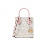 Michael Kors MK Mercer Monogram V&auml;rviplokk Logo Ripats T&ouml;&ouml;le Sobiv Stiil Kunstnahast Noodikott Mini Naiste k&auml;ekotid 35T1GM9C0I-640 Basic Set (Bag+Dust Bag)
