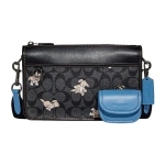 Coach Heritage 25 Loomam&auml;rgi Seeria Koeratr&uuml;kiga T&otilde;mblukuga Crossbody Kott Keskmine Meeste crossbody kott S&uuml;simust CC131-QBPHT Basic Set (Bag+Dust Bag)