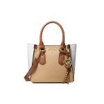 Michael Kors MK Kris Vintage T&auml;hekujuline Logo V&auml;rviplokk Elegantne Commuter Nahast T&otilde;mblukuga Kotikott &Otilde;lakott Ristkorpuseline Kotikott V&auml;ikesed Naiste Kotid 30F1G2KS1T-CAMEL-COMBO Basic Set (Bag+Dust Bag)