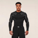 GYMSHARK Meeste Storm Seamless Pikavarrukaline Kiiresti Kuivav Kompressioons&auml;rk Spordiks ja Fitnessiks XL must hall v&auml;rv