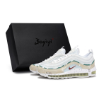 Nike Air Max 97 Abrasion Resistant Low top Running Shoes Unisex White Blue Green 921826-101(Team80-S-BOX) 39 black
