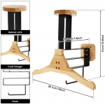 Mootorrattakiivri riiul Puidust Vestikiivri Seinale Kinnitatav Hoidja Konksudega 2-in-1 Mitmek&uuml;lgne Mootorrattakiivri Vestihoidja Hoiustamiseks