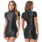 L&auml;ikiv Bodycon Kleit Klubir&otilde;ivad Naiste Seksikad L&uuml;hikeste Varrukatega Mock Kael &Otilde;li L&auml;ikiv Mini Kleidid Reivi tantsimine Lavar&otilde;ivad XL