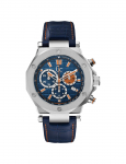 Guess Collection Kronograaf Kvartsikell Sinise Nahkrihmaga X72029G7S Roostevabast Terasest &Scaron;veitsi Sinine Meeste GC-3 Valmistatud, sinine