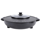 Hot Pot Elektriline Grill &Uuml;mmargune Korea BBQ Grill Hotpot Elektriline Suitsuvaba Grill Kodu Perepeo Kogumiseks USA Pistik 110V gray