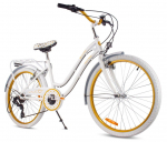 Noorte s&otilde;udmismasin 24 tolli T&uuml;drukule Linnas Kommuuniasjaks Shimano 7 K&auml;iku Heart Bike Valge Kuldne