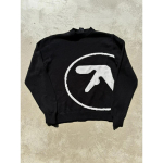 STREETRICH Meeste kampsun Y2K Aphex Twin Kootud &Uuml;le suurusega pulloverid Gooti kampsun Talvine graafiline t&auml;navar&otilde;ivad Pikad varrukad Topid Vintage riided L must